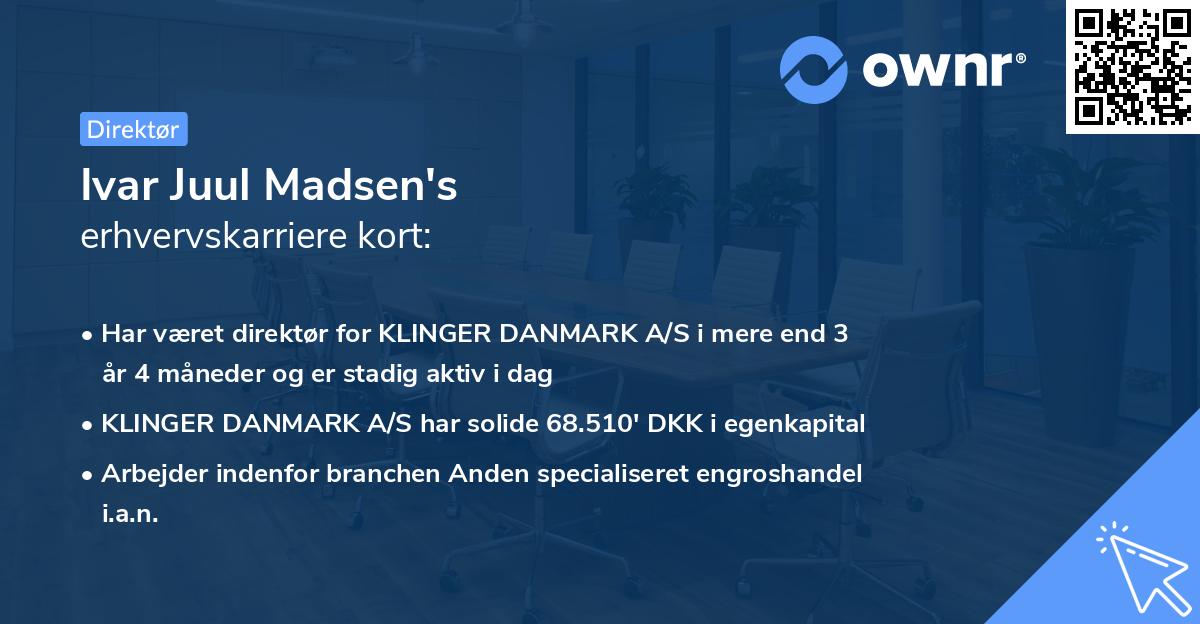 Ivar Juul Madsen's erhvervskarriere kort