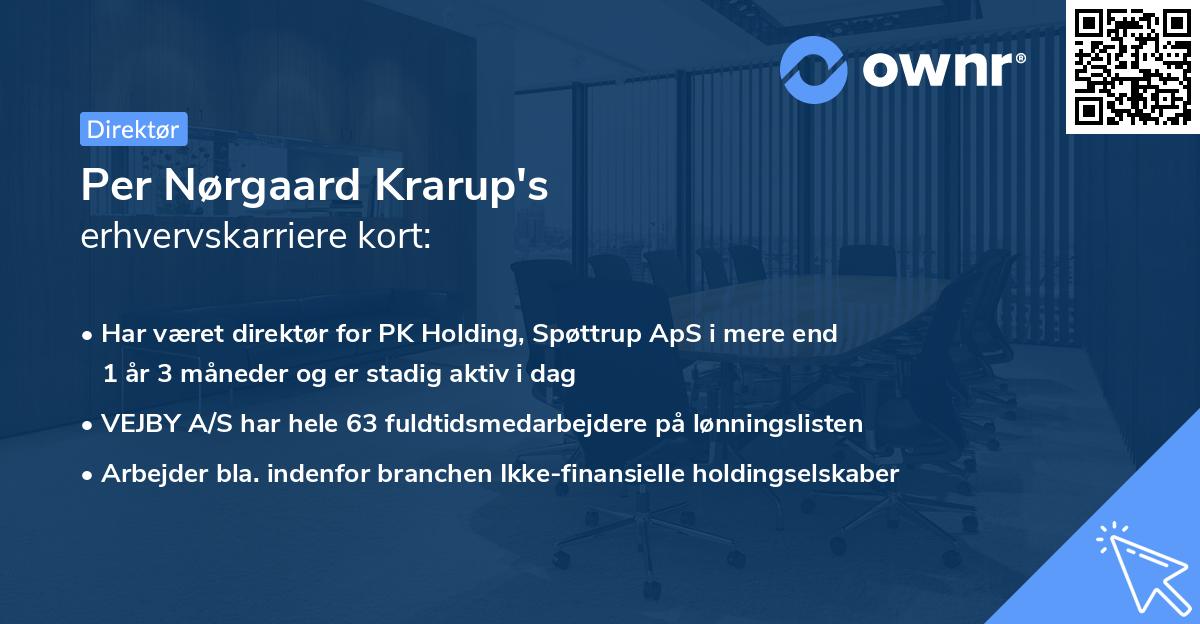 Per Nørgaard Krarup's erhvervskarriere kort