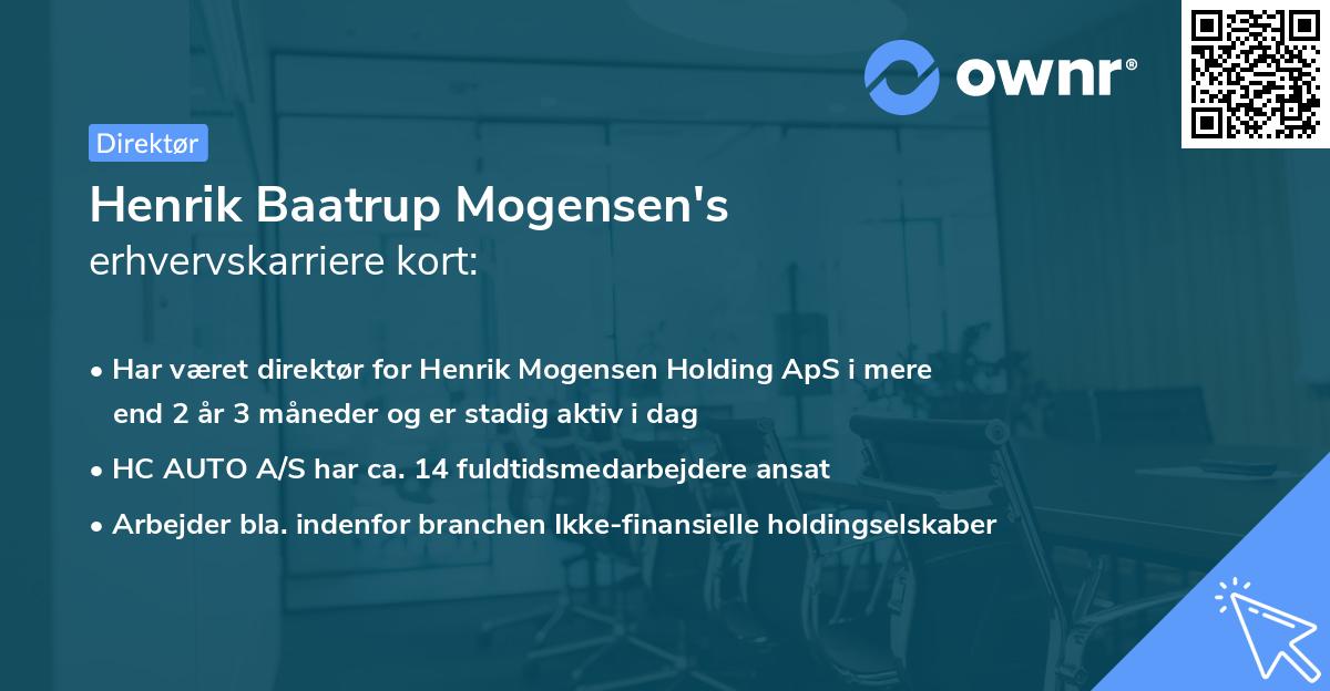Henrik Baatrup Mogensen's erhvervskarriere kort