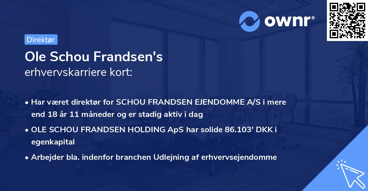 Ole Schou Frandsen's erhvervskarriere kort