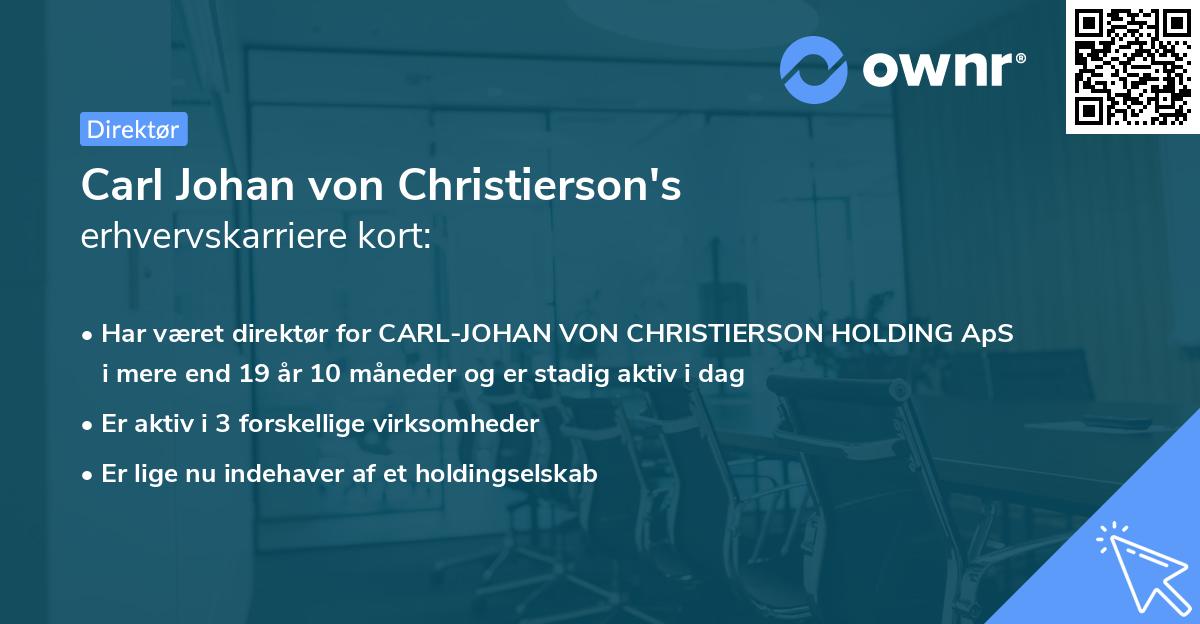 Carl Johan von Christierson's erhvervskarriere kort