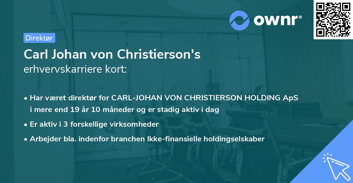 Carl Johan von Christierson's erhvervskarriere kort