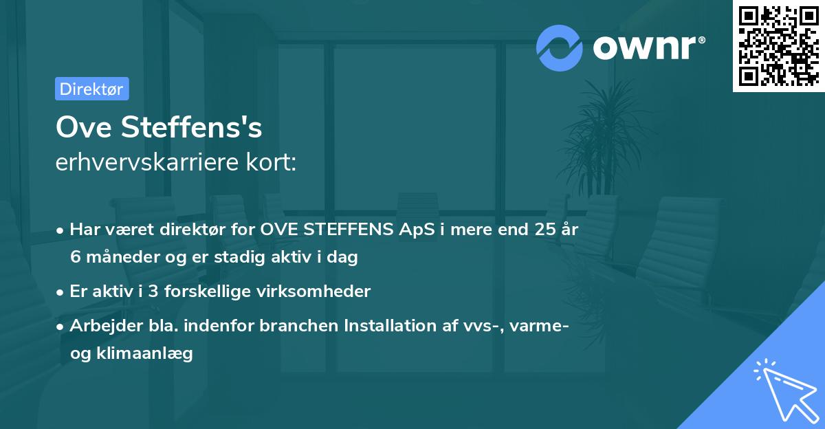 Ove Steffens's erhvervskarriere kort