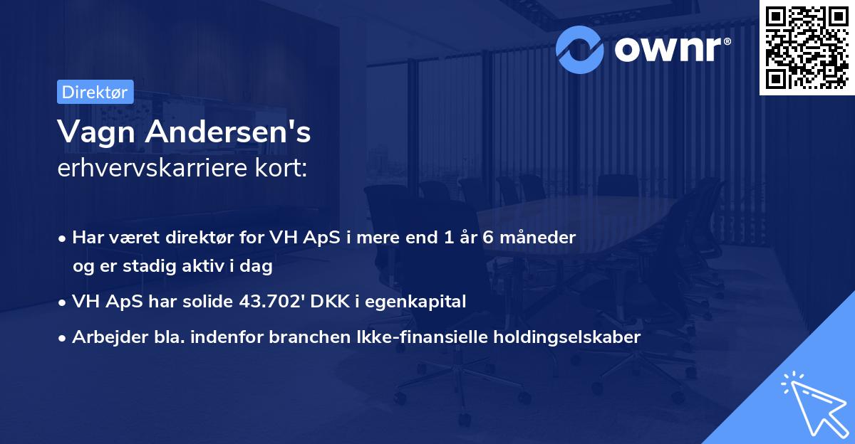Vagn Andersen's erhvervskarriere kort