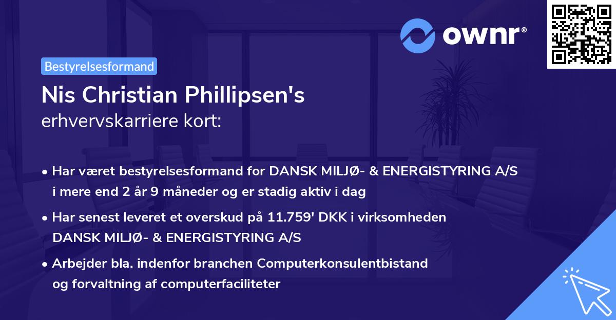 Nis Christian Phillipsen's erhvervskarriere kort