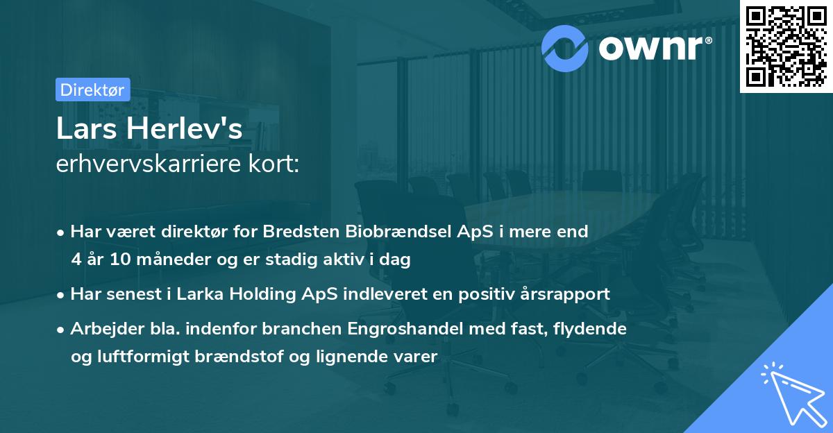 Lars Herlev's erhvervskarriere kort