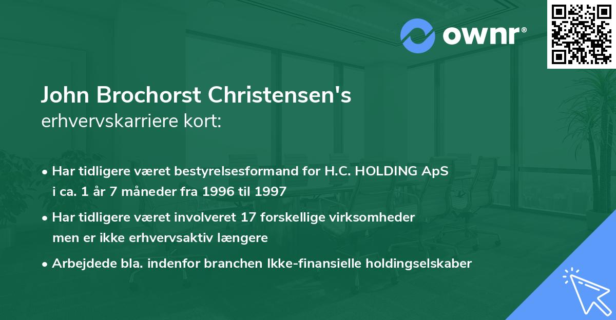 John Brochorst Christensen's erhvervskarriere kort