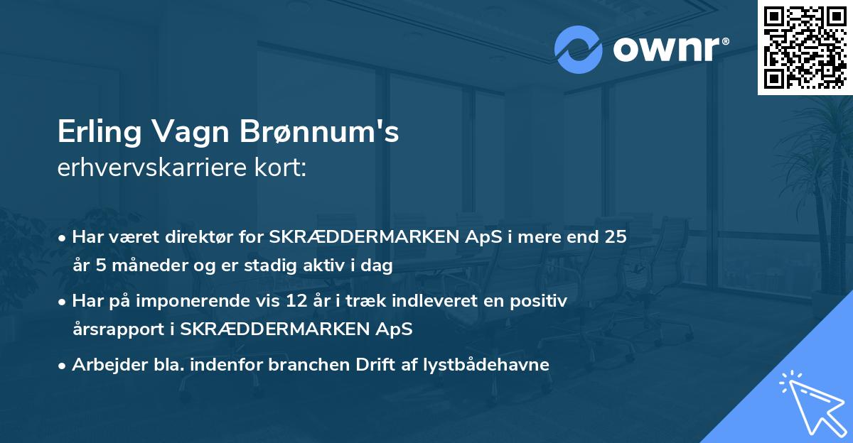 Erling Vagn Brønnum's erhvervskarriere kort