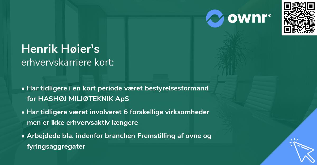 Henrik Høier's erhvervskarriere kort