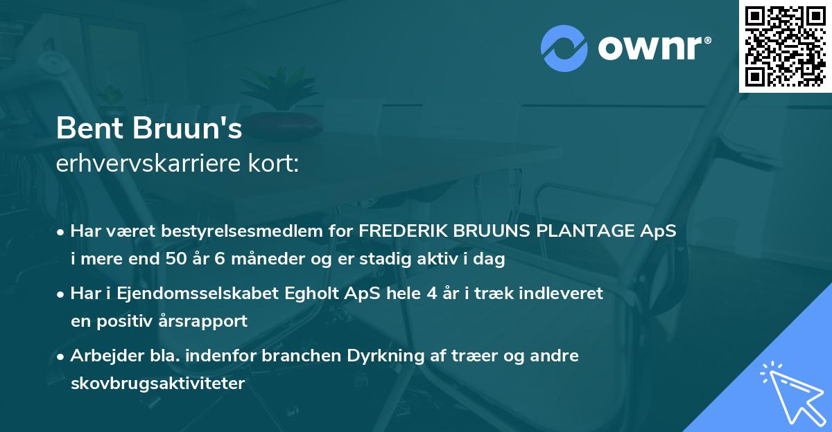 Bent Bruun's erhvervskarriere kort