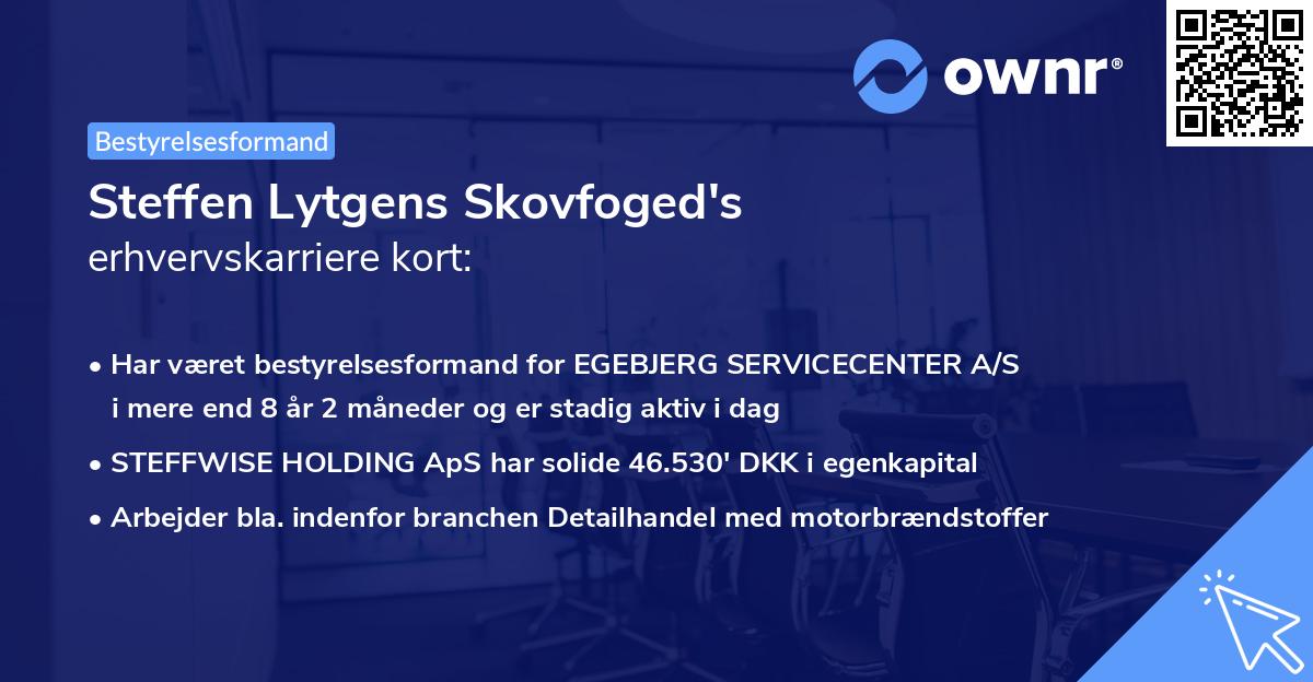 Steffen Lytgens Skovfoged's erhvervskarriere kort