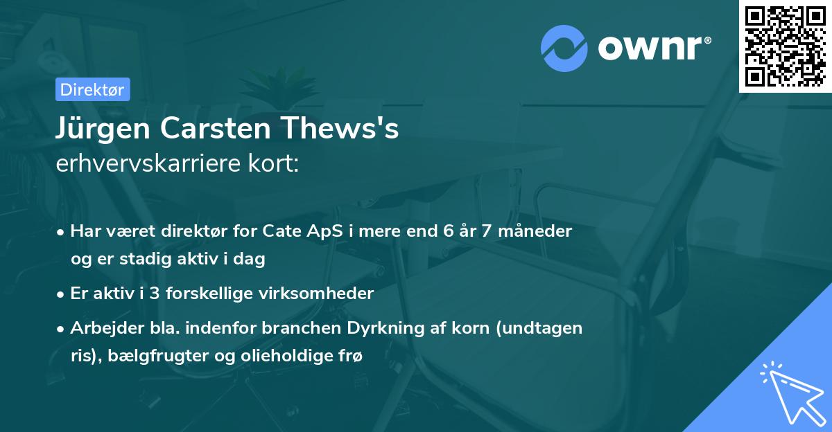 Jürgen Carsten Thews's erhvervskarriere kort
