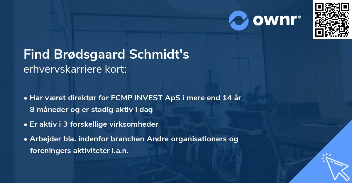 Find Brødsgaard Schmidt's erhvervskarriere kort