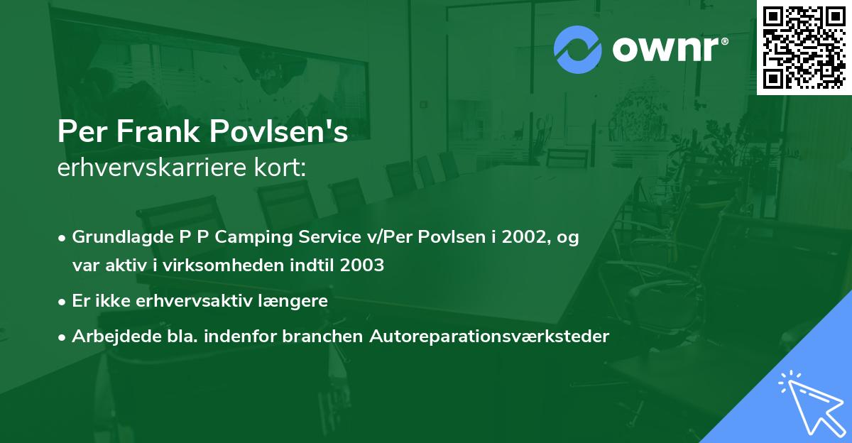 Per Frank Povlsen's erhvervskarriere kort