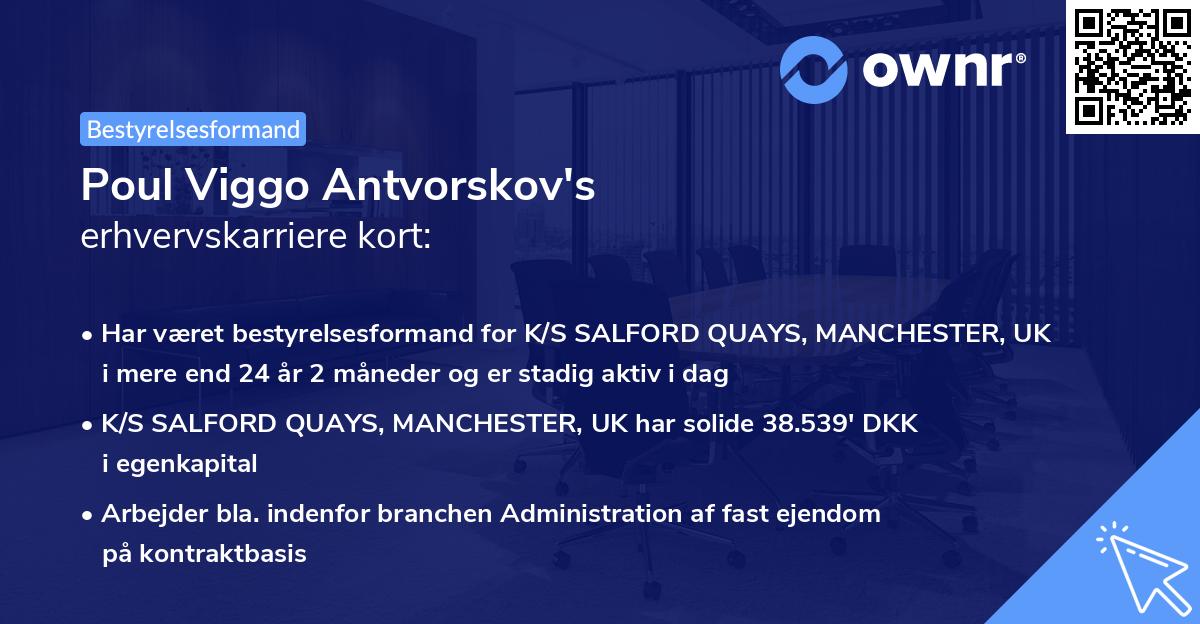 Poul Viggo Antvorskov's erhvervskarriere kort