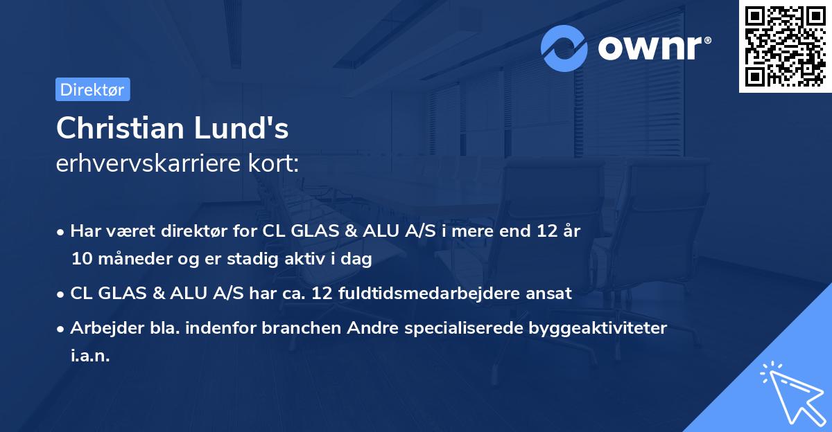 Christian Lund's erhvervskarriere kort