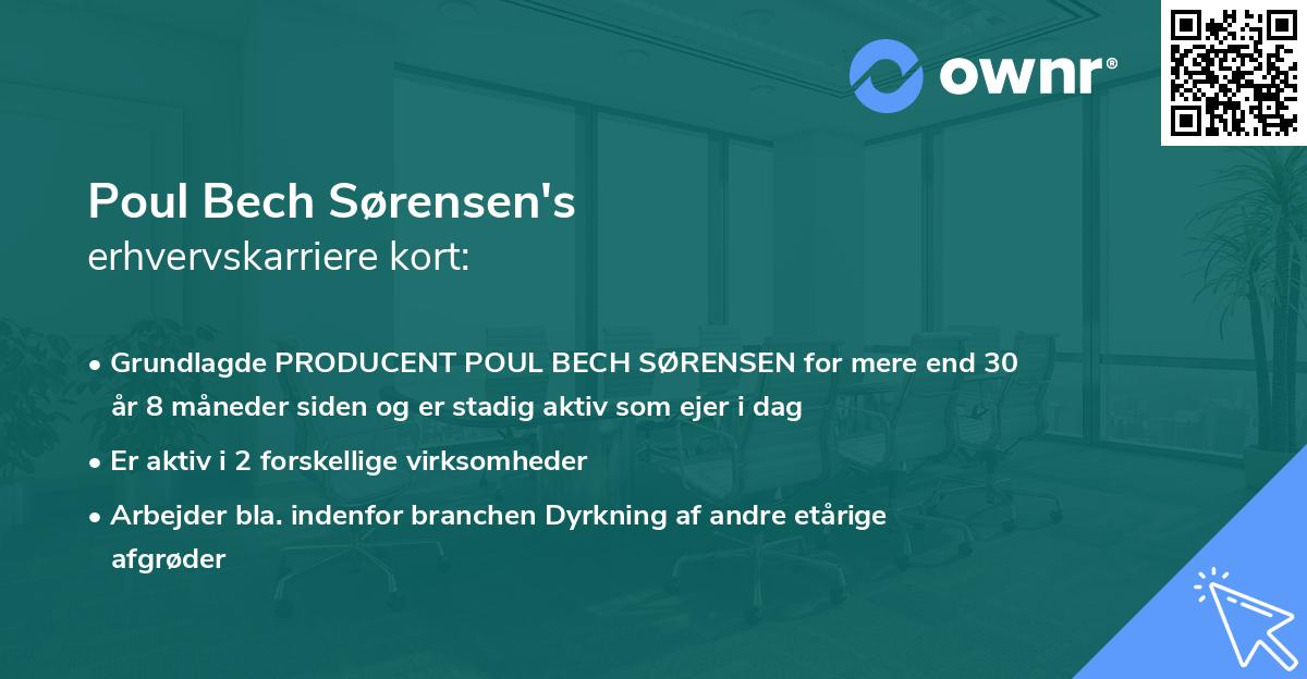 Poul Bech Sørensen's erhvervskarriere kort