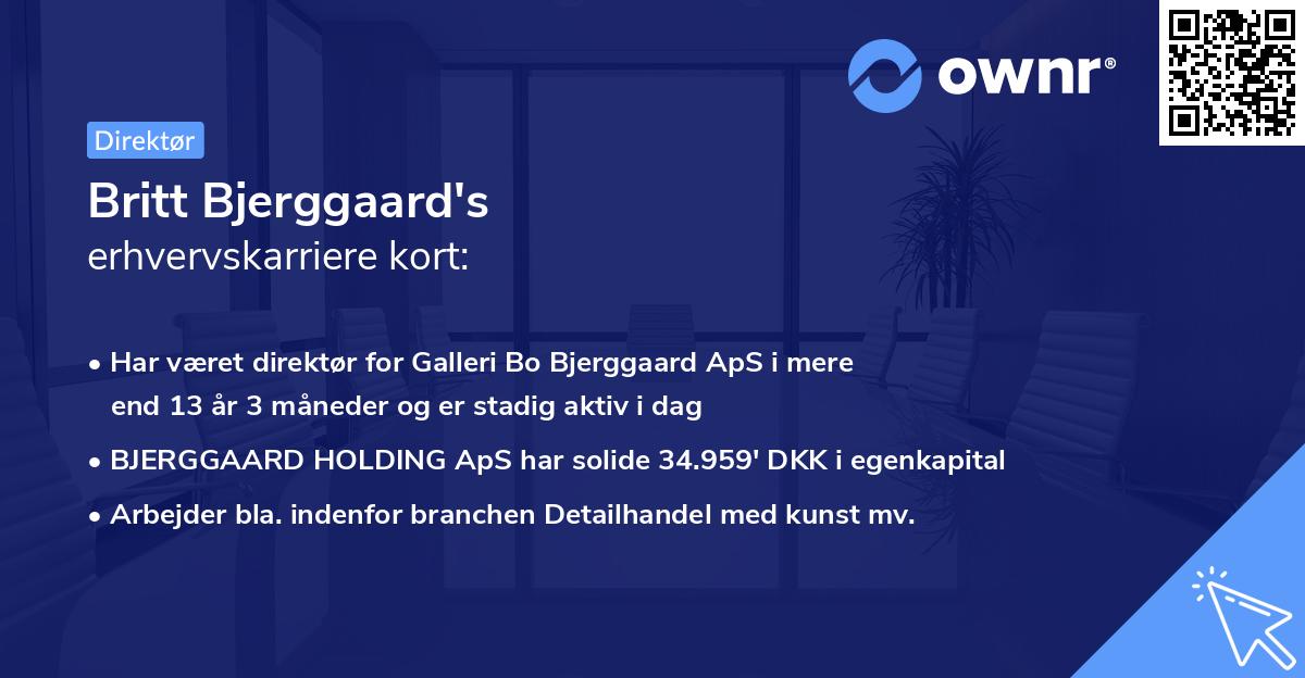 Britt Bjerggaard's erhvervskarriere kort