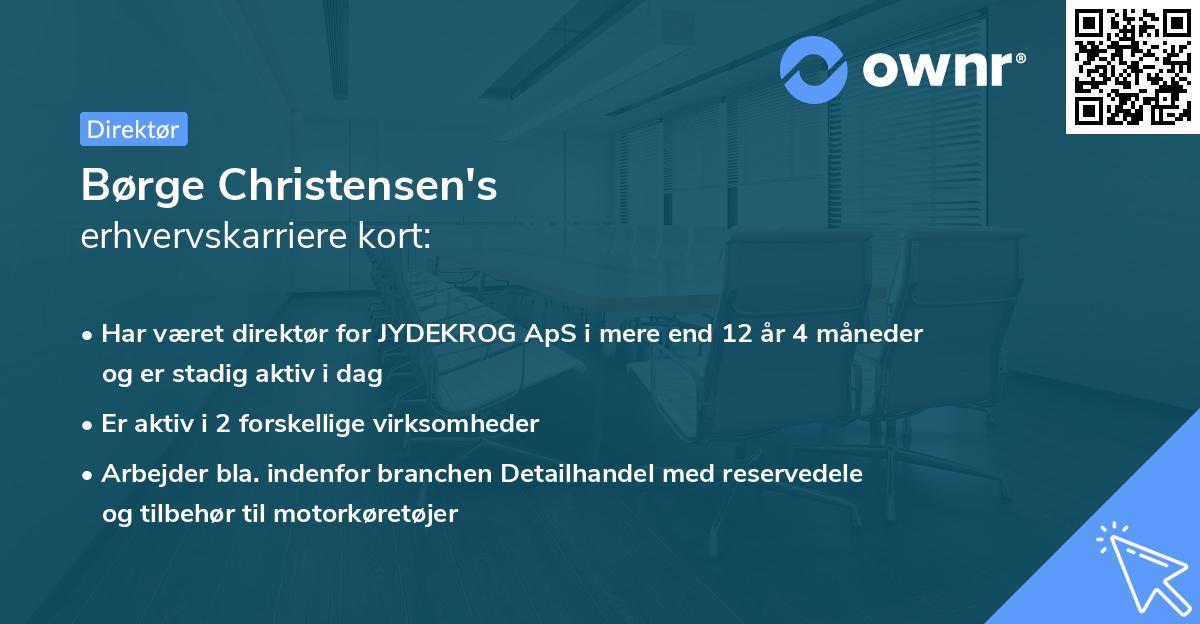Børge Christensen's erhvervskarriere kort