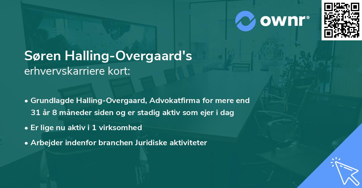 Søren Halling-Overgaard's erhvervskarriere kort