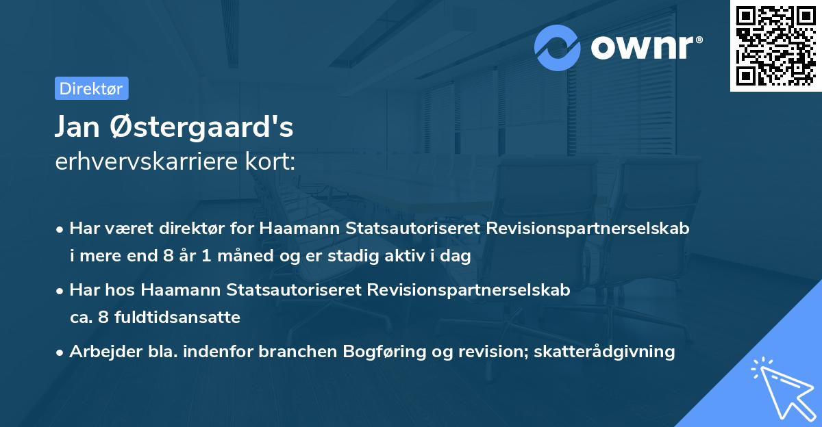 Jan Østergaard's erhvervskarriere kort