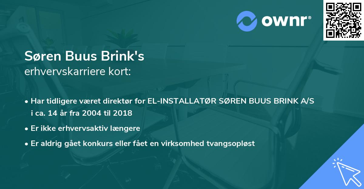 Søren Buus Brink's erhvervskarriere kort