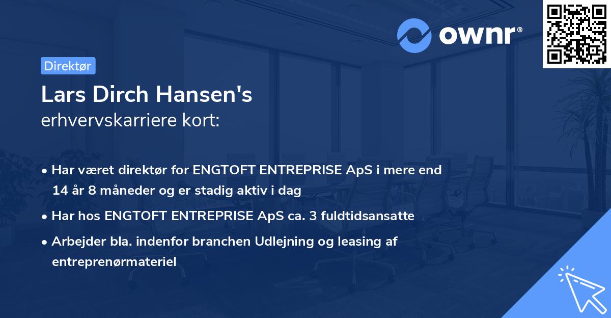 Lars Dirch Hansen's erhvervskarriere kort