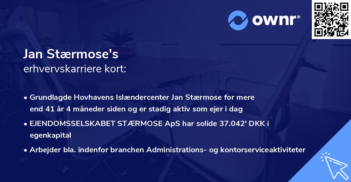Jan Stærmose's erhvervskarriere kort
