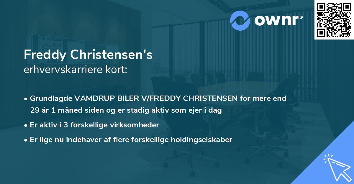 Freddy Christensen's erhvervskarriere kort