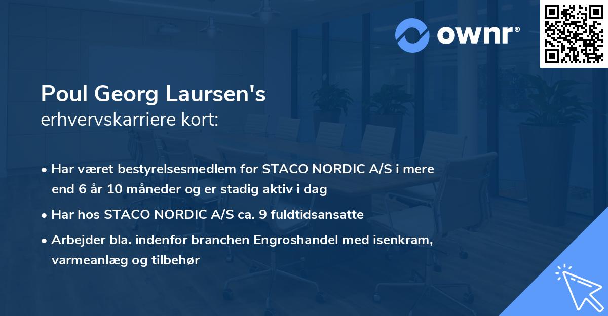 Poul Georg Laursen's erhvervskarriere kort