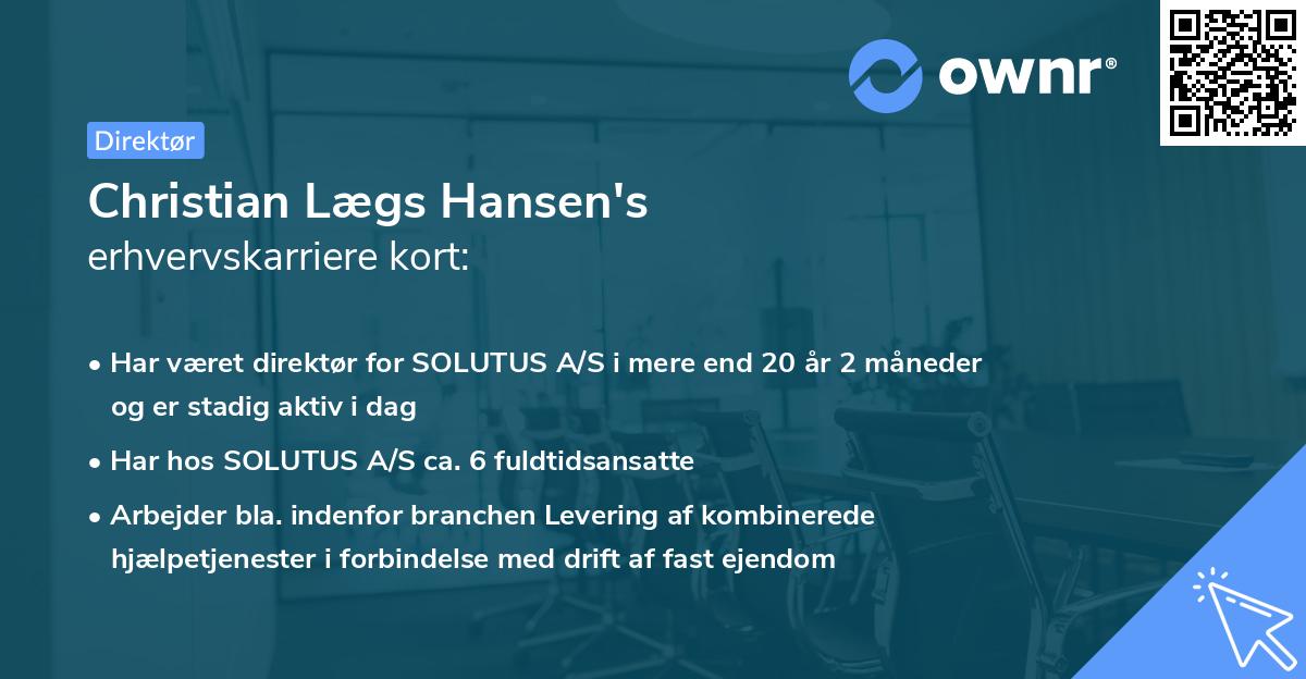 Christian Lægs Hansen's erhvervskarriere kort