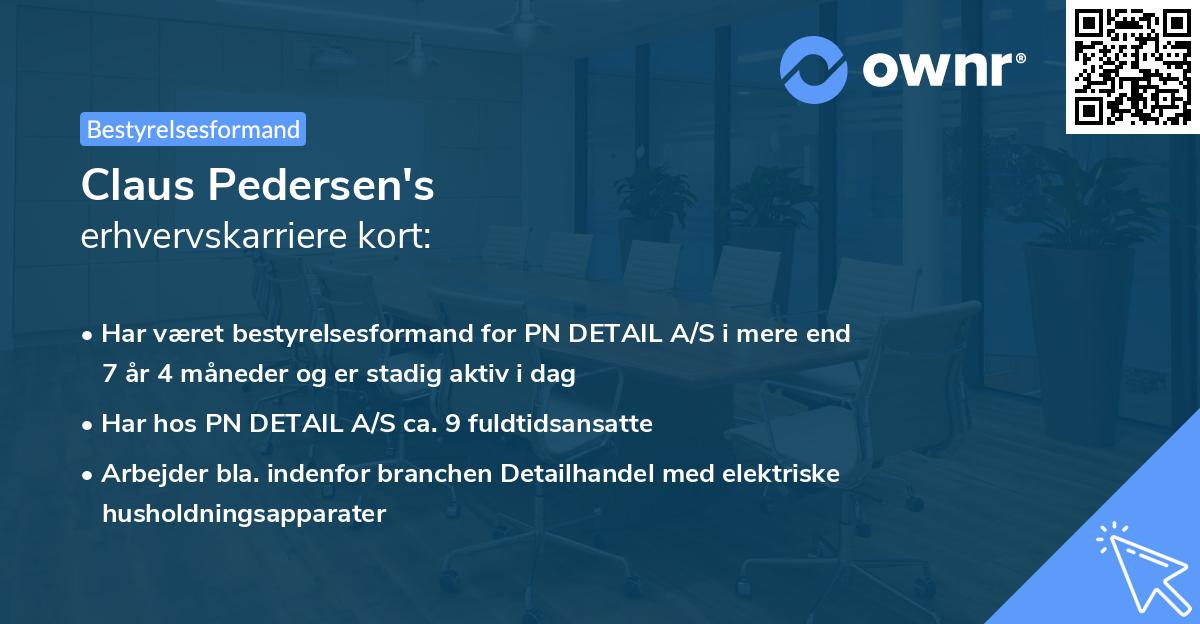 Claus Pedersen's erhvervskarriere kort