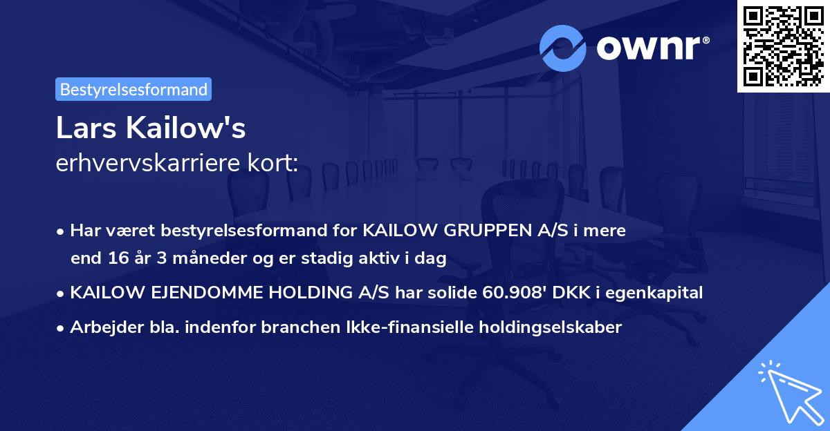 Lars Kailow's erhvervskarriere kort