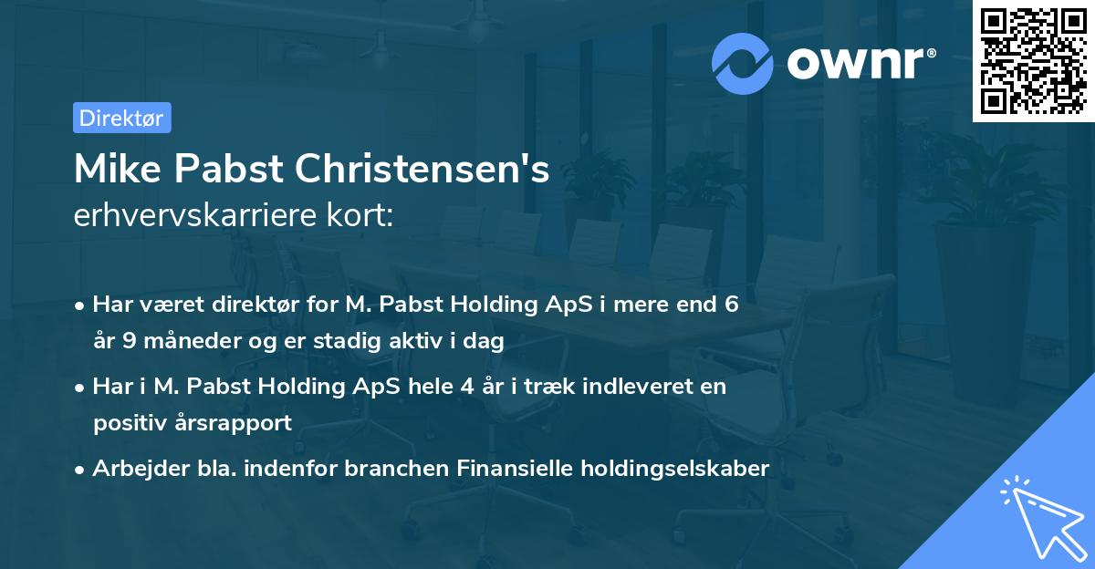 Mike Pabst Christensen's erhvervskarriere kort