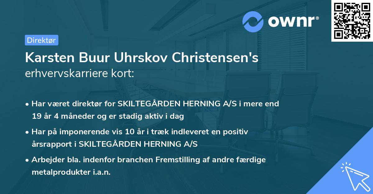Karsten Buur Uhrskov Christensen's erhvervskarriere kort