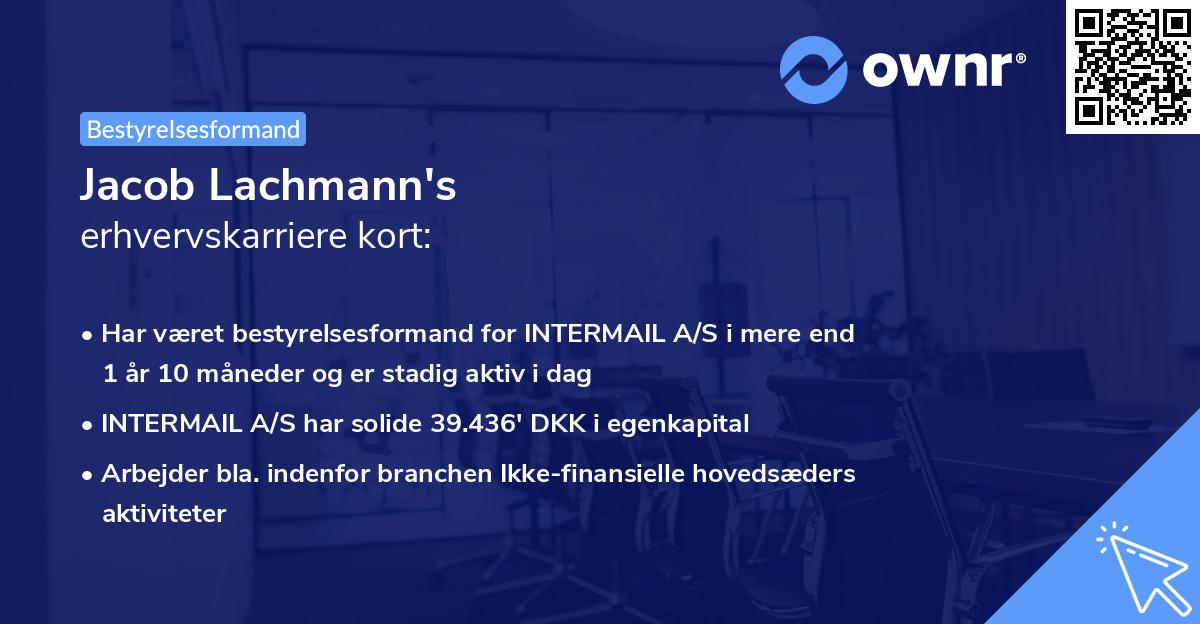 Jacob Lachmann's erhvervskarriere kort