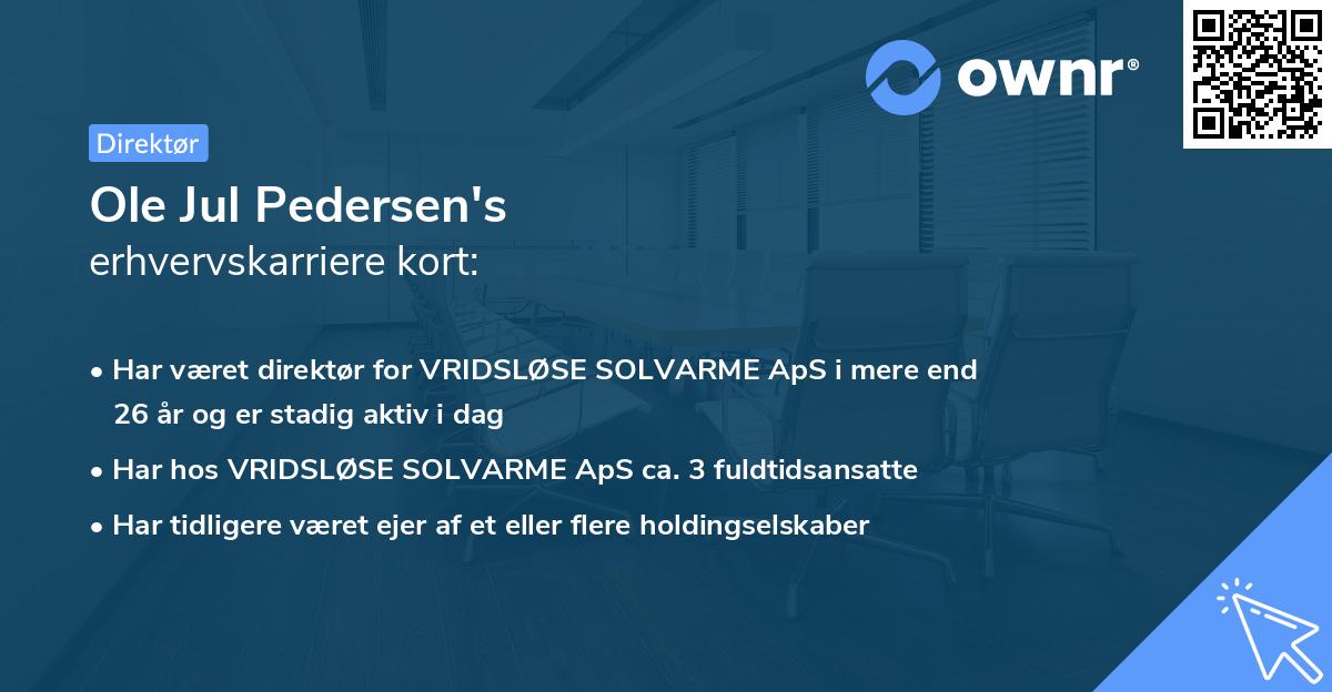 Ole Jul Pedersen's erhvervskarriere kort