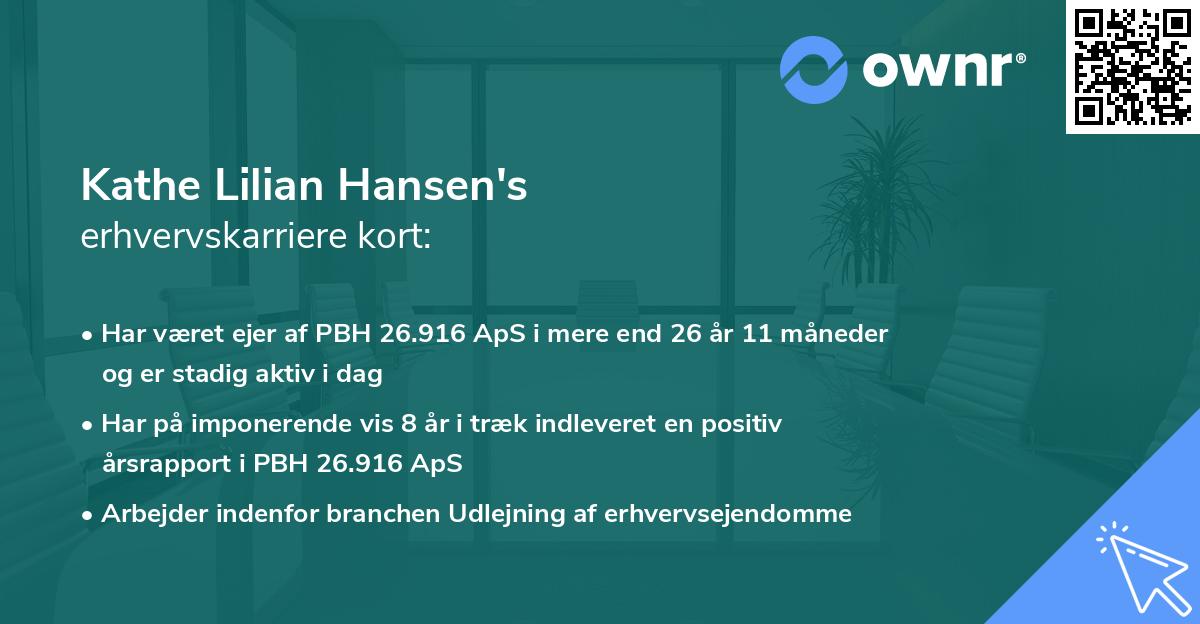 Kathe Lilian Hansen's erhvervskarriere kort