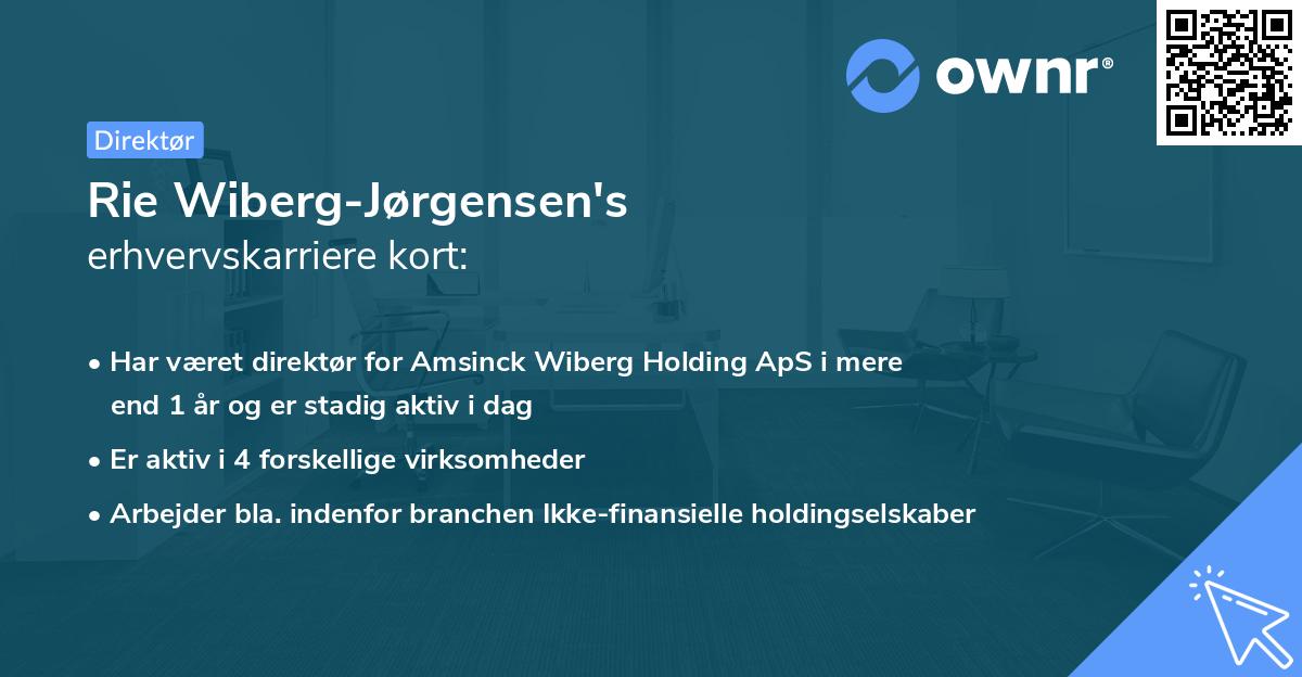 Rie Wiberg-Jørgensen's erhvervskarriere kort