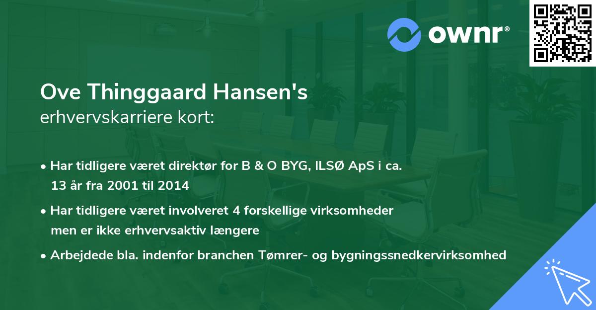 Ove Thinggaard Hansen's erhvervskarriere kort