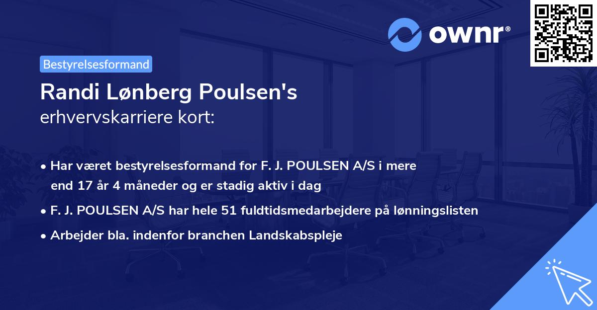 Randi Lønberg Poulsen's erhvervskarriere kort