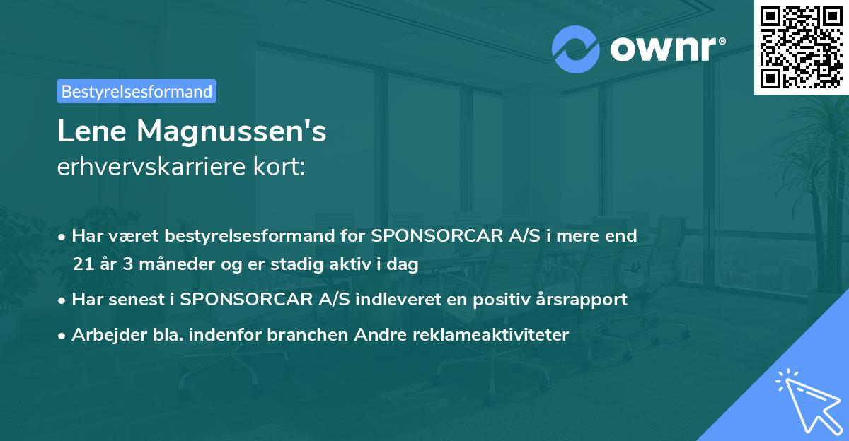 Lene Magnussen's erhvervskarriere kort
