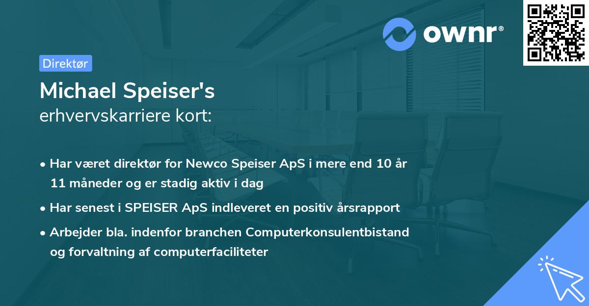 Michael Speiser's erhvervskarriere kort