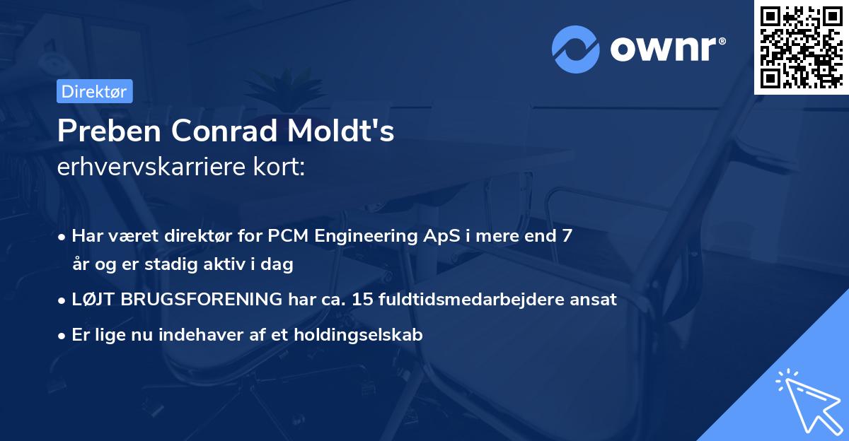 Preben Conrad Moldt's erhvervskarriere kort