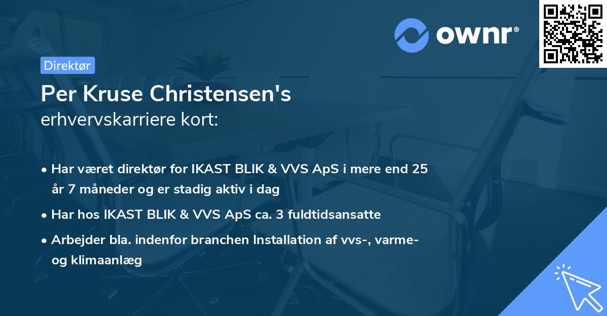 Per Kruse Christensen's erhvervskarriere kort