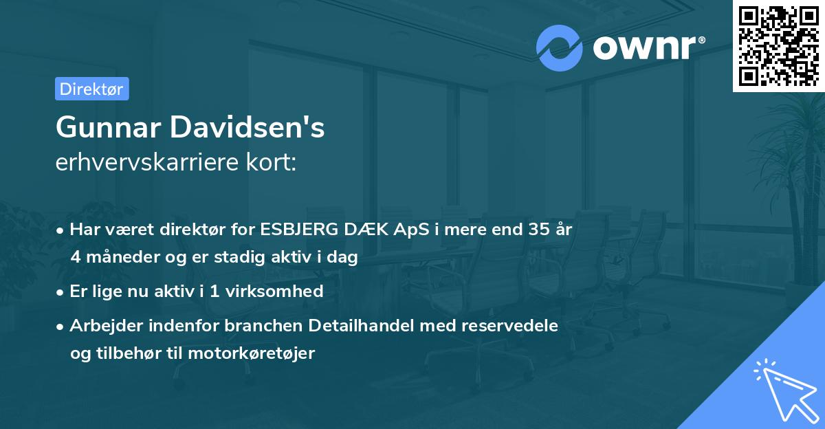 Gunnar Davidsen's erhvervskarriere kort