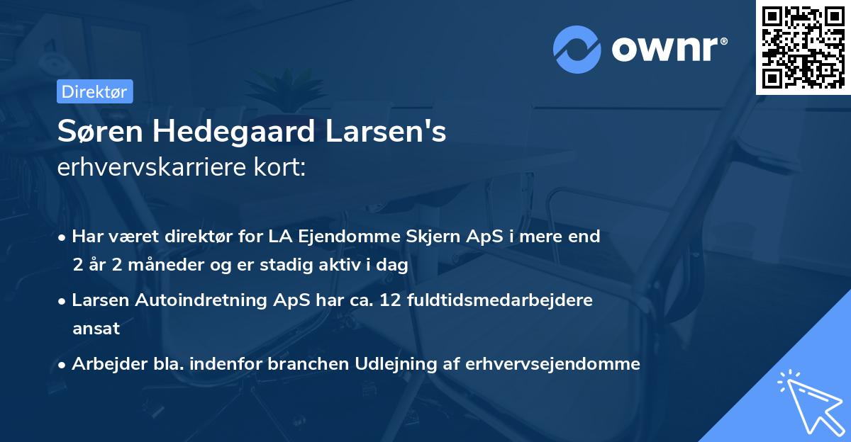 Søren Hedegaard Larsen's erhvervskarriere kort
