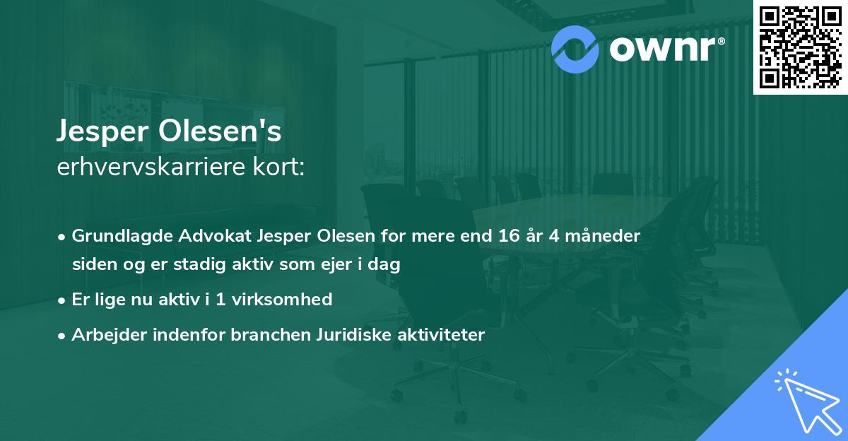 Jesper Olesen's erhvervskarriere kort