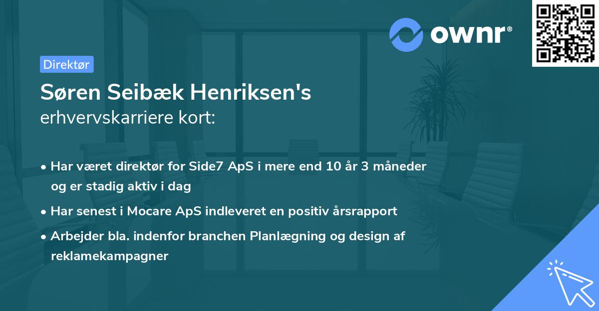 Søren Seibæk Henriksen's erhvervskarriere kort