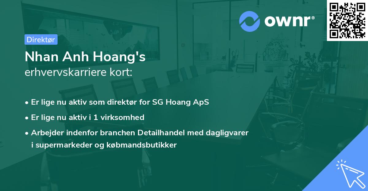 Nhan Anh Hoang's erhvervskarriere kort